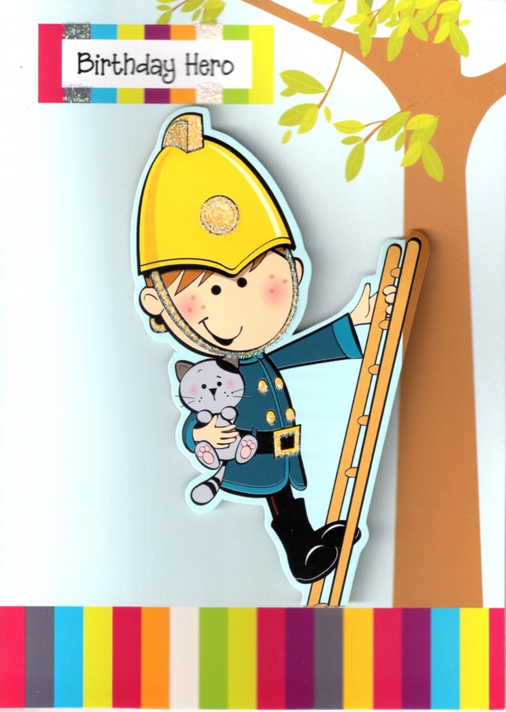 Boys 3D Fireman Birthday Card Childrens Kids Quality Activity Greeting ...